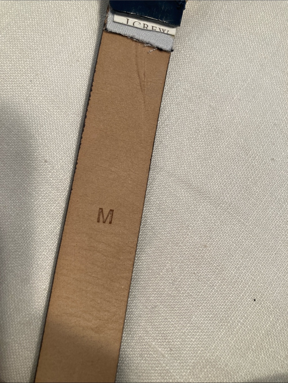 J. Crew Navy Patent Leather Belt with Gold Buckle - Picture 3 of 14